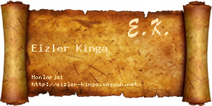 Eizler Kinga névjegykártya